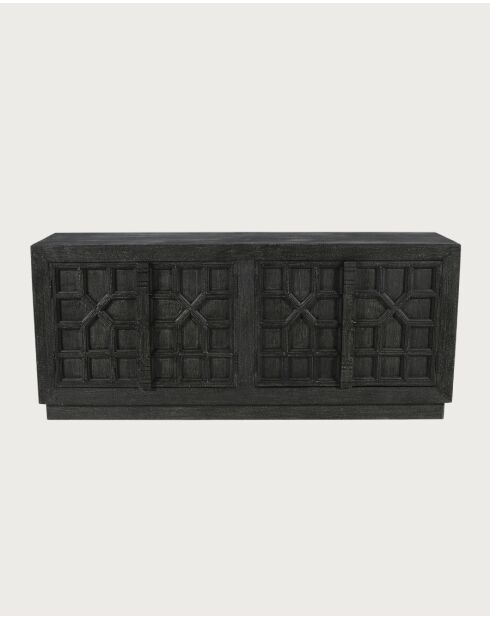 Zaraya - Buffet bas sculpté en bois massif de manguier 185 cm