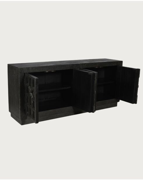 Zaraya - Buffet bas sculpté en bois massif de manguier 185 cm