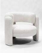 Aéla - Fauteuil cocooning en tissu bouclettes beige