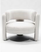 Aéla - Fauteuil cocooning en tissu bouclettes beige