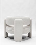 Aéla - Fauteuil cocooning en tissu bouclettes beige