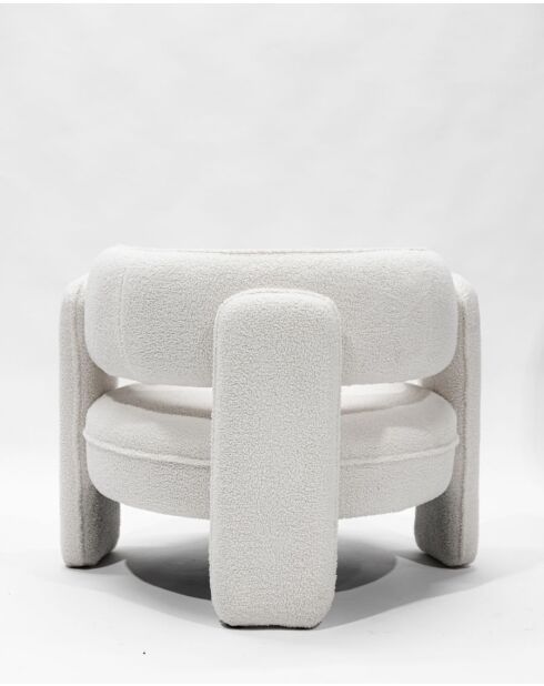 Aéla - Fauteuil cocooning en tissu bouclettes beige