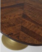 Leaf - Table repas ovale en manguier et métal doré L160 cm 8 pers.