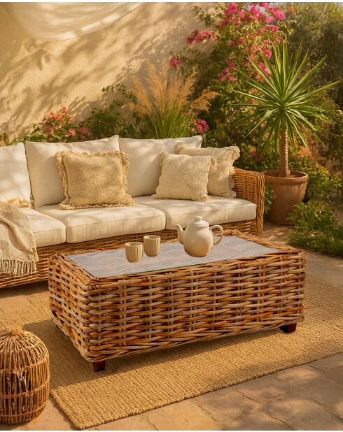 Weaverly - Table basse en rotin tressé