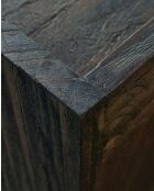 Sanaa- Meuble TV noir porte coulissante en Mindy massif et cannage