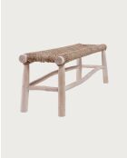 Matra - Banc en branches de teck et de jacinthe d'eau