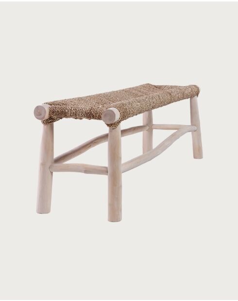 Matra - Banc en branches de teck et de jacinthe d'eau