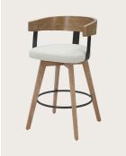 Micha - Chaise de bar en tissu et pieds en bois