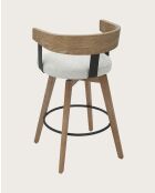 Micha - Chaise de bar en tissu et pieds en bois