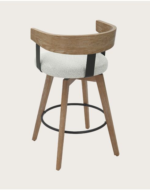 Micha - Chaise de bar en tissu et pieds en bois