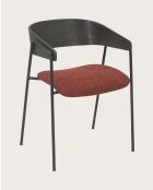 lot de 4 Chaise wisla en tissu avec dossier en bois et pieds en métal