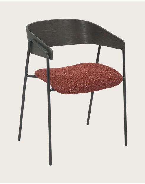 lot de 4 Chaise wisla en tissu avec dossier en bois et pieds en métal