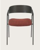 lot de 4 Chaise wisla en tissu avec dossier en bois et pieds en métal