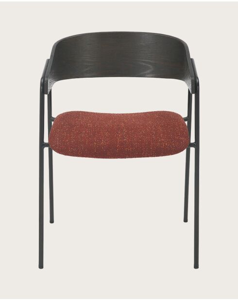 lot de 4 Chaise wisla en tissu avec dossier en bois et pieds en métal