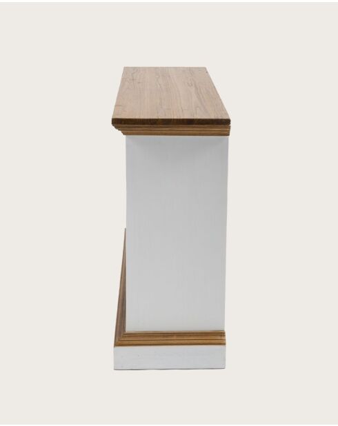 Inda - Console en Mindy massif naturelle et blanche 110 cm