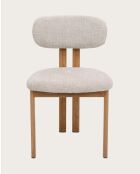 Lot de 4 chaises Zuno en tissu beige et pieds métal