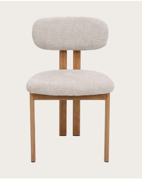 Lot de 4 chaises Zuno en tissu beige et pieds métal