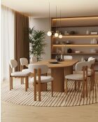 Lot de 4 chaises Zuno en tissu beige et pieds métal