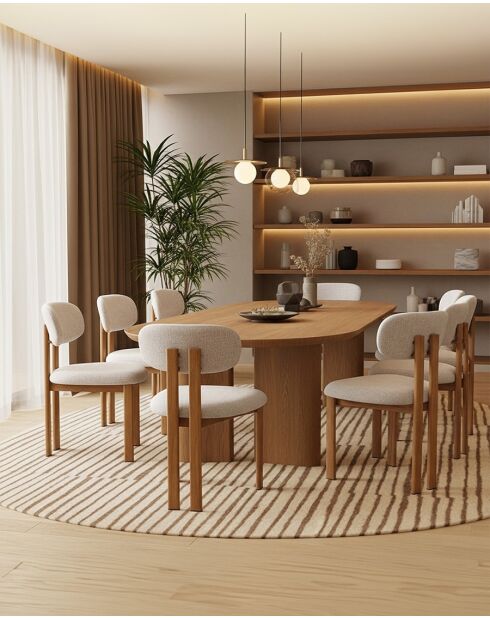 Lot de 4 chaises Zuno en tissu beige et pieds métal