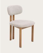 Lot de 4 chaises Zuno en tissu beige et pieds métal