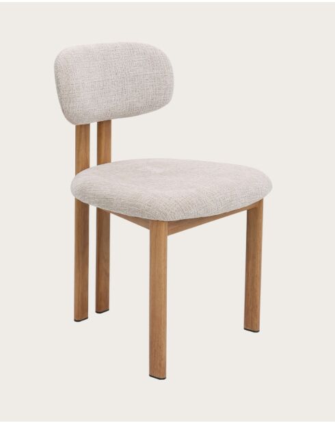 Lot de 4 chaises Zuno en tissu beige et pieds métal