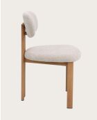 Lot de 4 chaises Zuno en tissu beige et pieds métal