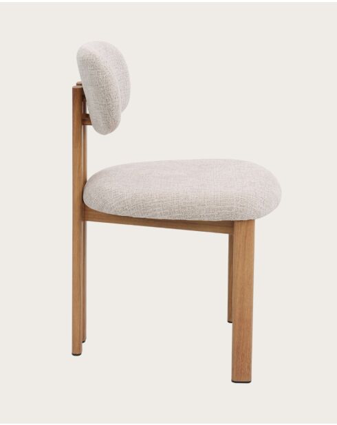 Lot de 4 chaises Zuno en tissu beige et pieds métal