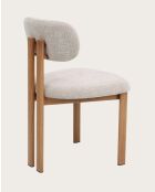 Lot de 4 chaises Zuno en tissu beige et pieds métal