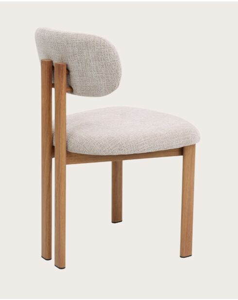 Lot de 4 chaises Zuno en tissu beige et pieds métal