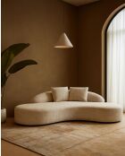 Dune - Canapé arrondi 3 places en tissu beige
