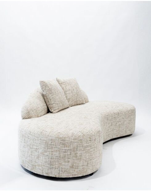 Dune - Canapé arrondi 3 places en tissu beige