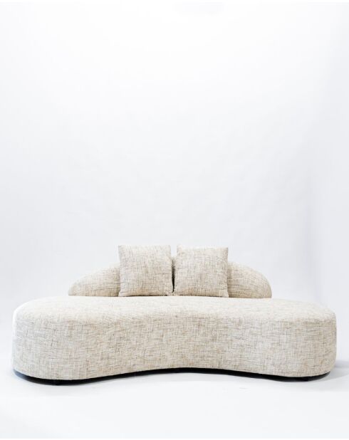 Dune - Canapé arrondi 3 places en tissu beige