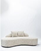 Dune - Canapé arrondi 3 places en tissu beige