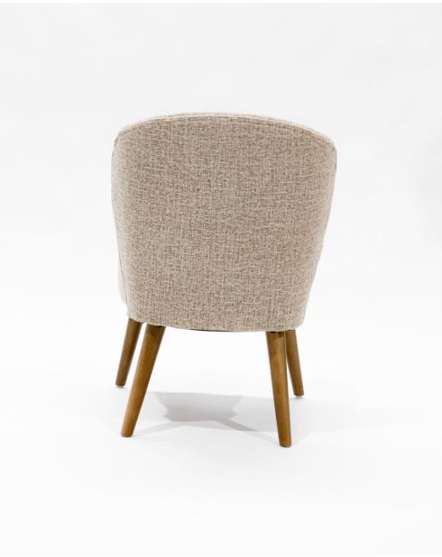 Perla - Chaise de repas en tissu beige au design incurvé