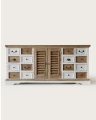 Inda - Grand buffet blanc et naturel en Mindy massif 160 cm