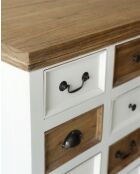 Inda - Grand buffet blanc et naturel en Mindy massif 160 cm