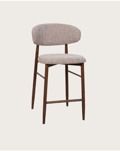 Kerin - Chaise de bar en tissu et pieds métal