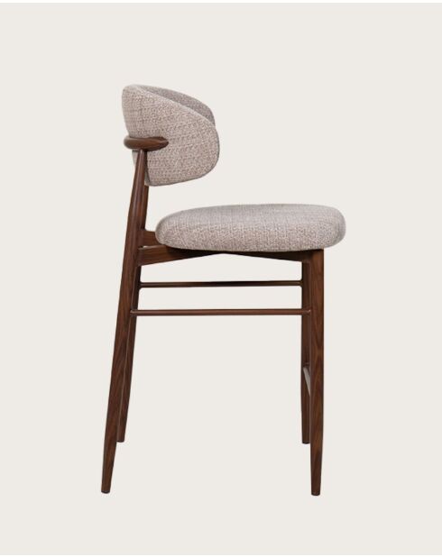 Kerin - Chaise de bar en tissu et pieds métal