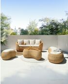 Banua - Salon de jardin en rotin tressé 5 places