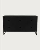 Mandala - Buffet bas 3 portes en teck recyclé et métal noir 145 cm