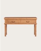 Nara- Console en bois avec 2 tiroirs 130 cm