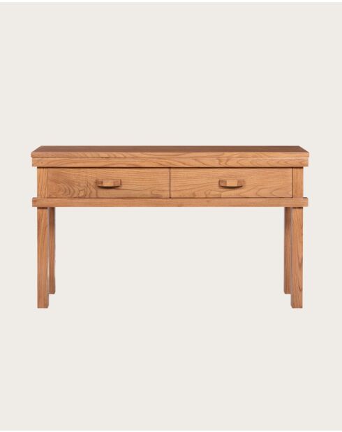 Nara- Console en bois avec 2 tiroirs 130 cm