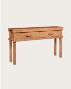 Nara- Console en bois avec 2 tiroirs 130 cm