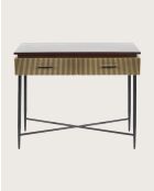 Moon - Console finition laiton vieilli 90 cm