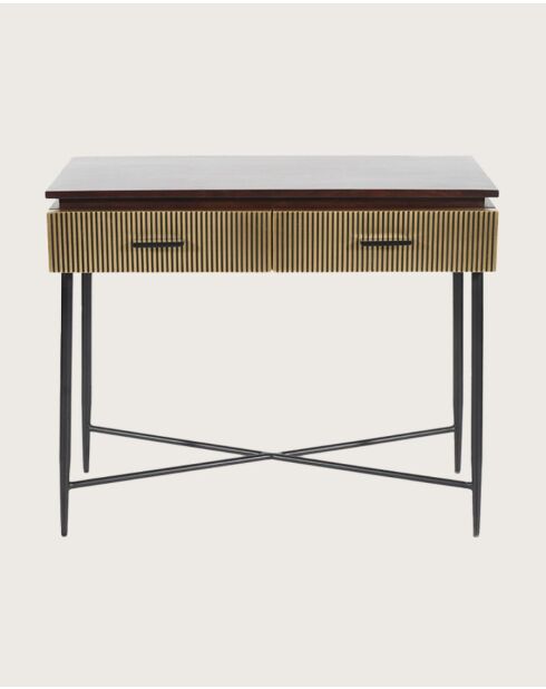 Moon - Console finition laiton vieilli 90 cm