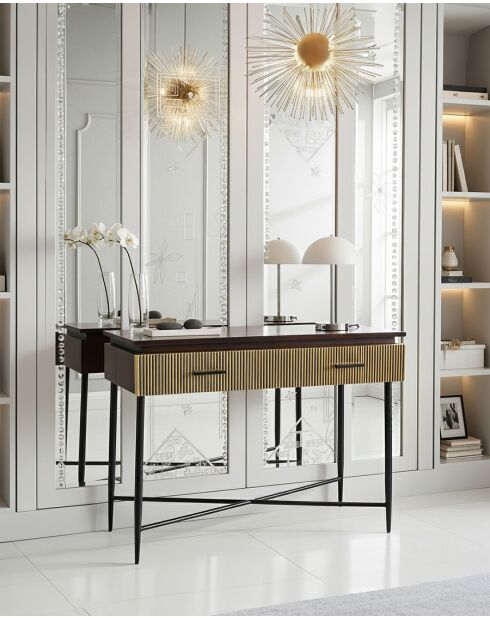 Moon - Console finition laiton vieilli 90 cm