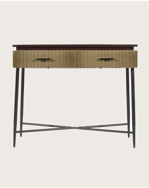 Moon - Console finition laiton vieilli 90 cm