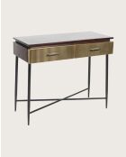 Moon - Console finition laiton vieilli 90 cm