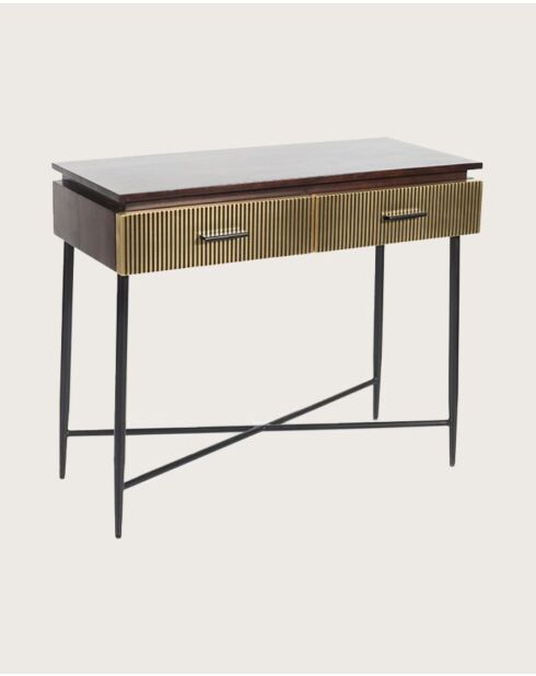 Moon - Console finition laiton vieilli 90 cm