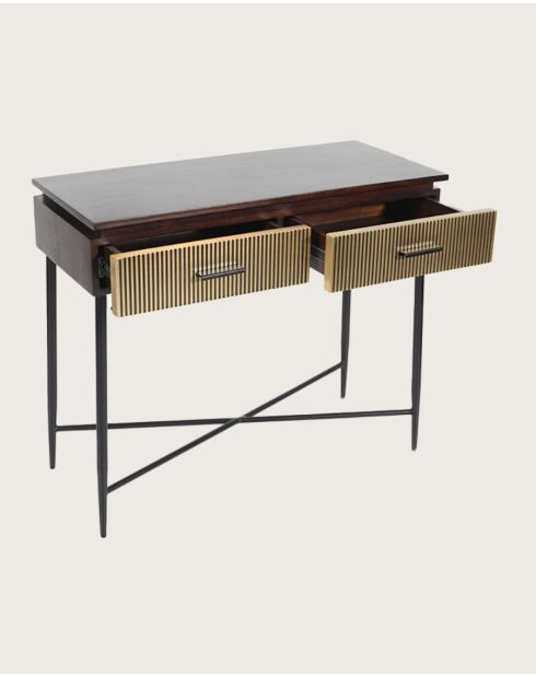 Moon - Console finition laiton vieilli 90 cm